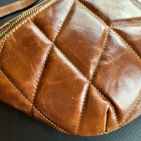 PATRICIA NASH TINCHI BELT BAG CROSSBODY LEATHER TAGS INTACT BRUSHED BRASS - Picture 5 of 15